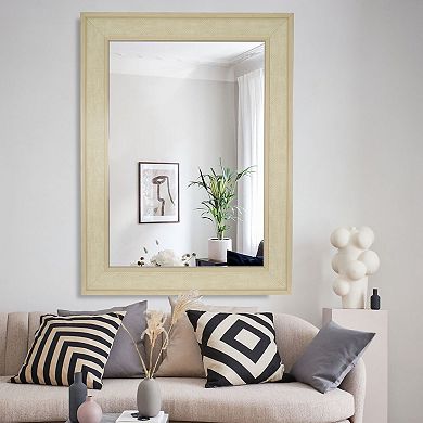 WallBeyond Rattan Grid Weave Hanging Wall Mirror
