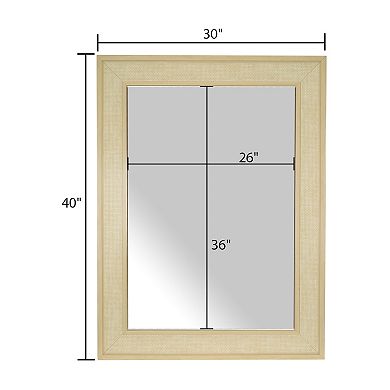 WallBeyond Rattan Grid Weave Hanging Wall Mirror