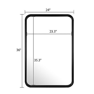 WallBeyond Farmhouse Round Corner MDF Wall Mirror