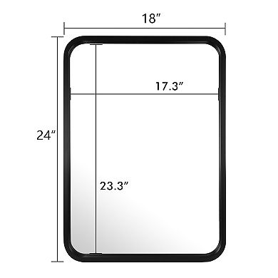 WallBeyond Farmhouse Round Corner MDF Wall Mirror