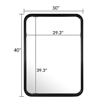 WallBeyond Farmhouse Round Corner MDF Wall Mirror