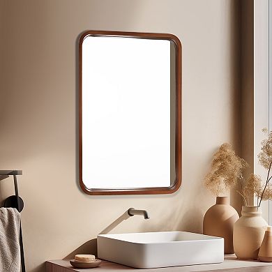 WallBeyond Farmhouse Round Corner MDF Wall Mirror