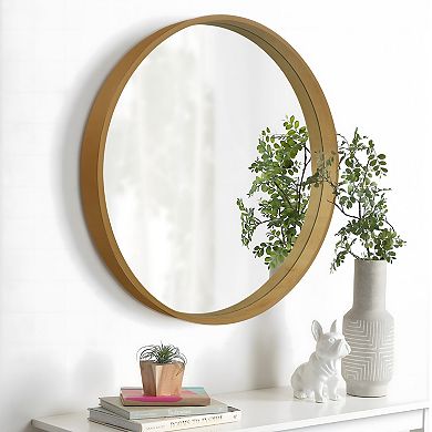 WallBeyond Farmhouse Wood Round Wall Mirror