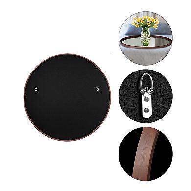 WallBeyond Farmhouse Wood Round Wall Mirror