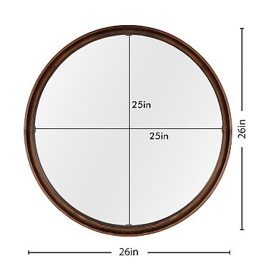 WallBeyond Farmhouse Wood Round Wall Mirror