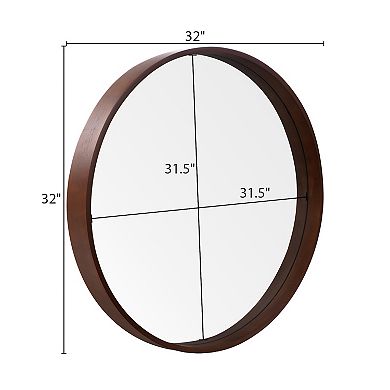 WallBeyond Farmhouse Wood Round Wall Mirror