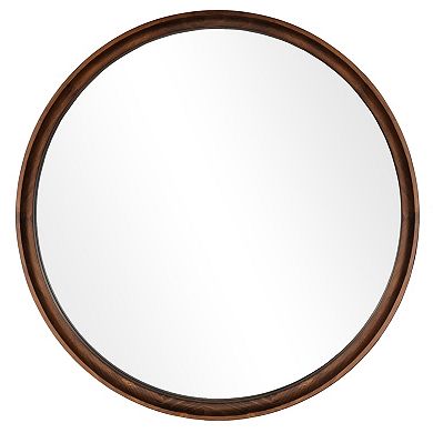 WallBeyond Farmhouse Wood Round Wall Mirror
