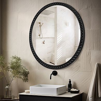 WallBeyond Farmhouse Beaded Round Wall Mirror