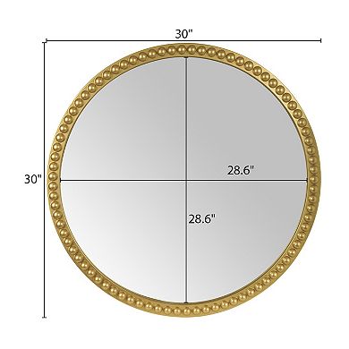 WallBeyond Farmhouse Beaded Round Wall Mirror