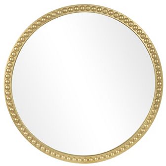 WallBeyond Farmhouse Beaded Round Wall Mirror