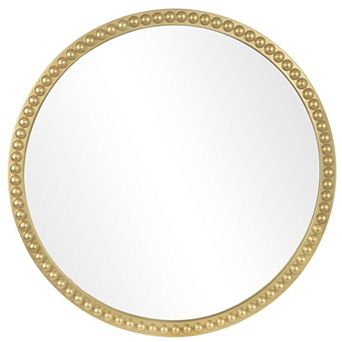 WallBeyond Farmhouse Beaded Round Wall Mirror