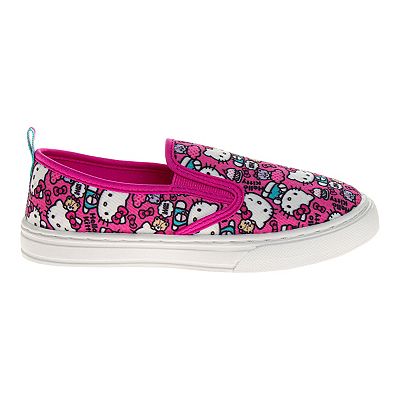 Hello Kitty Little Kids Girls Slip On Canvas Sneakers Fuchsia 11