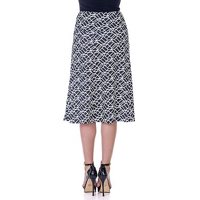 Women's 24Seven Comfort Print Knee Length Skirt