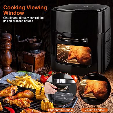15.8qt Powerful 1400w Oilless Air Fryer With Touch Screen, Customized Temperature And Time