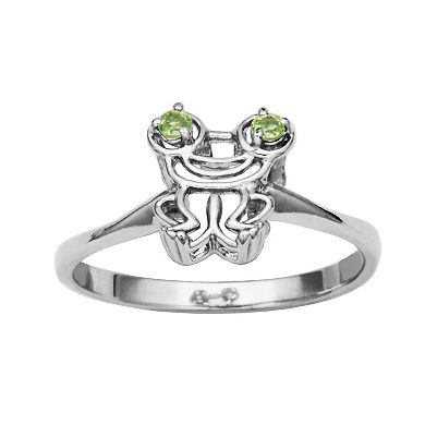 Sterling Silver Peridot Frog 3-Piece Jewelry Set