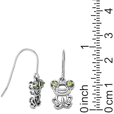 Sterling Silver Peridot Frog 3-Piece Jewelry Set