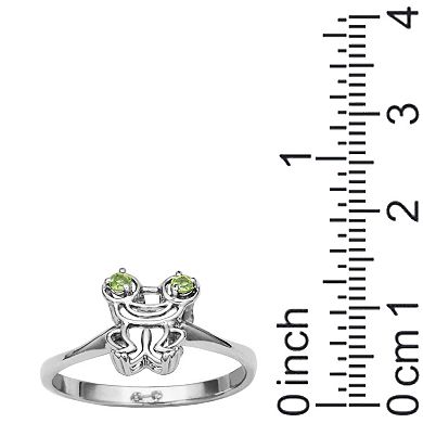 Sterling Silver Peridot Frog 3-Piece Jewelry Set