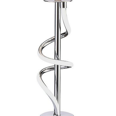 Jame 29 Inch Table Lamp, Drum Fabric Shade, Accent Round Chrome Base