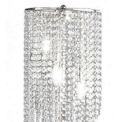 Mindy 30 Inch Table Lamp, Crystal Raindrops Design, Metal, Clear Finish