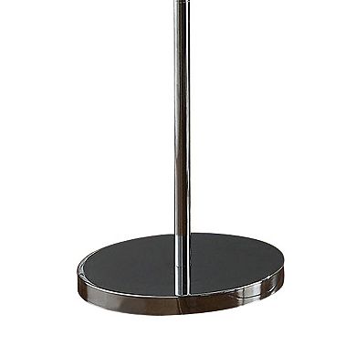 Cara 62 Inch Floor Lamp, Hanging Drop Design, Crystal And Metal, Chrome