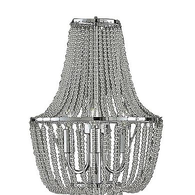Cara 62 Inch Floor Lamp, Hanging Drop Design, Crystal And Metal, Chrome