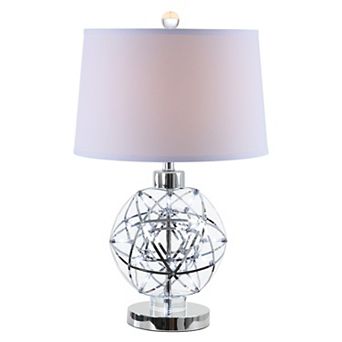 Cue 25 Inch Table Lamp, Empire Fabric Shade, Accent Nickel Round Base