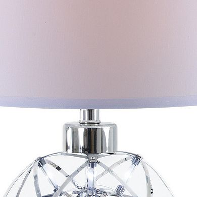 Cue 25 Inch Table Lamp, Empire Fabric Shade, Accent Nickel Round Base