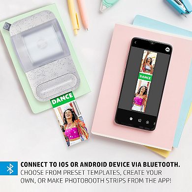 Hp Sprocket Panorama Portable Color Label Printer & Photo Printer Bundle With Case & Zink Paper Roll