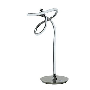 Sea 22 Inch Table Lamp, Accent Twisted Led Light, Modern Style, Chrome Base