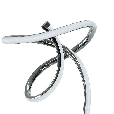 Sea 22 Inch Table Lamp, Accent Twisted Led Light, Modern Style, Chrome Base