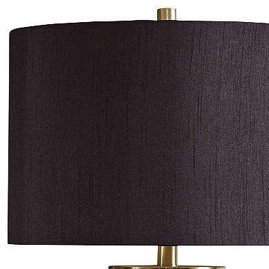 Faux Concrete And Metal Base Table Lamp, Set Of 2, Brass And Gray