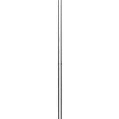 Cue 72 Inch Floor Lamp, Globe Shade, Nickel Metal Frame, Round Base