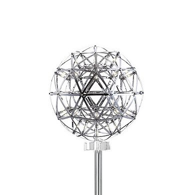Cue 72 Inch Floor Lamp, Globe Shade, Nickel Metal Frame, Round Base