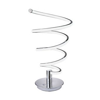 Sun 20 Inch Table Lamp, Accent Twisted Modern Design, Led Light Chrome Base