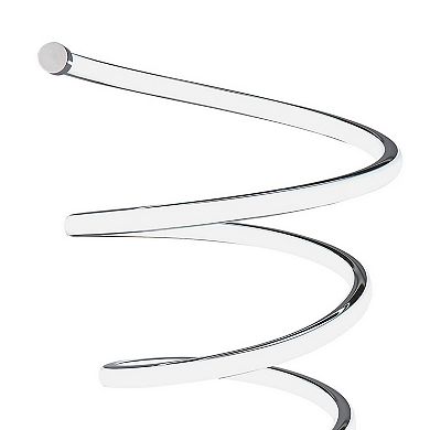 Sun 20 Inch Table Lamp, Accent Twisted Modern Design, Led Light Chrome Base