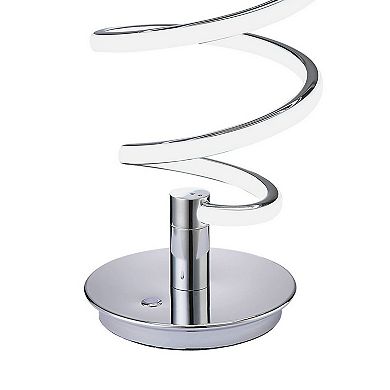 Sun 20 Inch Table Lamp, Accent Twisted Modern Design, Led Light Chrome Base