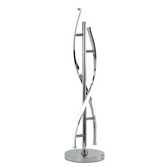 Jam 29 Inch Table Lamp, Led Light, Round Base, Accent Silver Metal Base