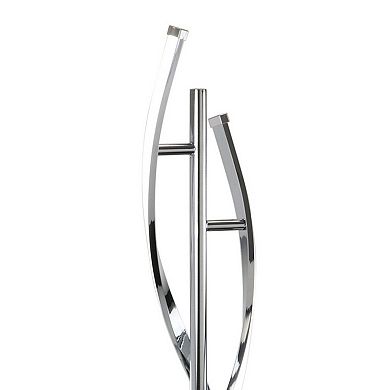 Jam 29 Inch Table Lamp, Led Light, Round Base, Accent Silver Metal Base