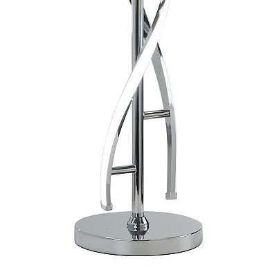 Jam 29 Inch Table Lamp, Led Light, Round Base, Accent Silver Metal Base