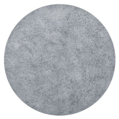 Lylie 30 Inch Coffee Table, Round Naturalistic Design, Gray Durable Cement