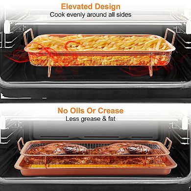 Crisper Tray Set, Non-stick, Oven And Dishwasher Safe, Perfect For A Variety Of Dishes