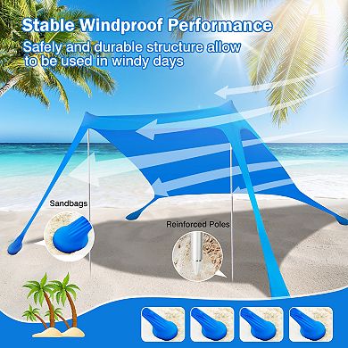 9.8x9.8ft, Foldable Canopy Tent With Sun Protection