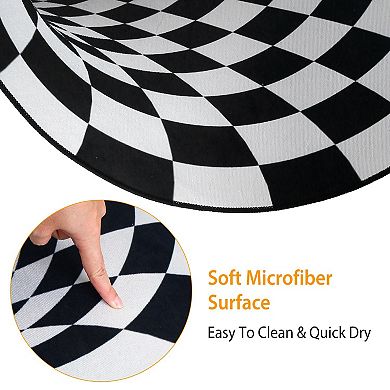 3d Visual Anti-slip Round Floor Mat For Living Room Carpet