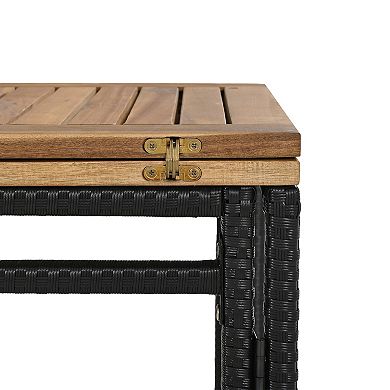 All Wood 5 Piece Outdoor Acacia Wood Dining Set With Teak Finish