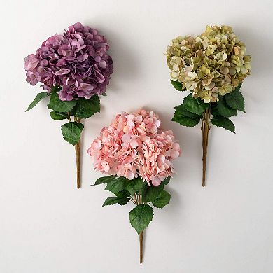 Artificial Large Bloom Hydrangea Bush 3-piece Set
