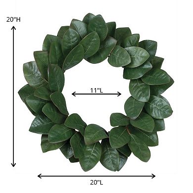 20-in. Artificial Magnolia Leaf Wreath