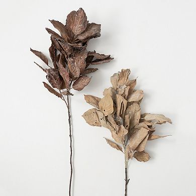 43-in. Artificial Dried Hydrangea Leaf Stems 2-piece Set