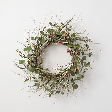 24-in. Artificial Birch, Eucalyptus & Seedpod Wreath