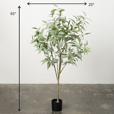 Sullivan's Artificial 65" Tall Potted Eucalyptus Tree Floor Decor