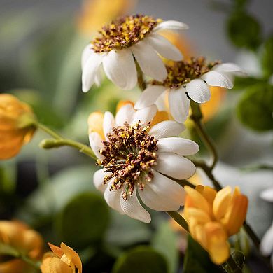 Sullivan's Artificial 22" Daisy Marigold Blooms Wreath Wall Decor